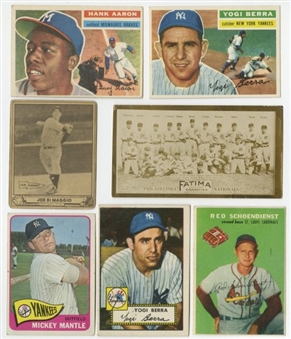 1910-1965 Assorted Brands "Grab Bag" Collection (33 Different) Including Mantle, DiMaggio, and Other Hall of Famers